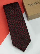 Maroon Paisley Silk Necktie 