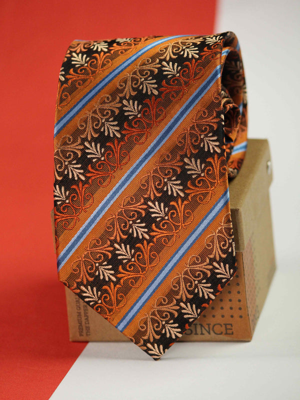 Orange Stripe Silk Necktie