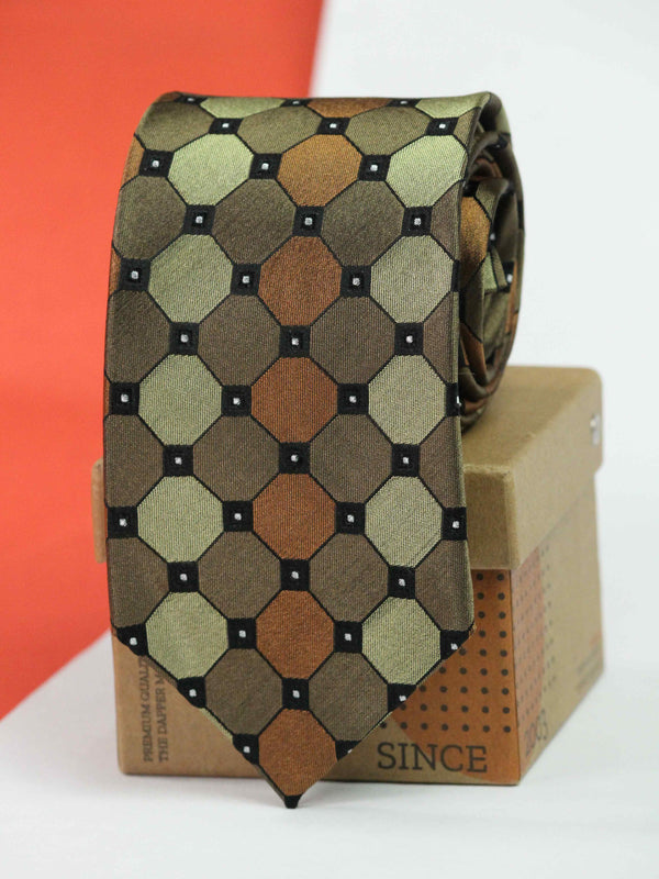 Multicolor Geometric Handmade Silk Necktie