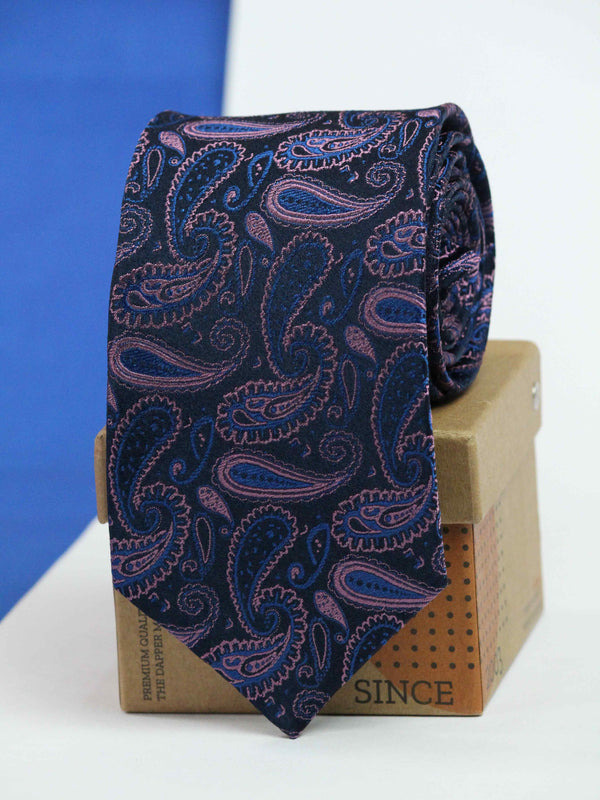Purple & Blue Paisley Handmade Silk Necktie