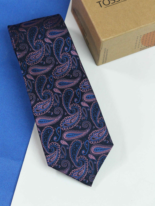 Purple & Blue Paisley Handmade Silk Necktie