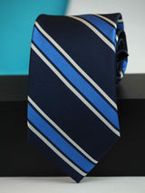 Blue Stripe Woven Silk Necktie