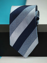 Blue Stripe Woven Silk Necktie