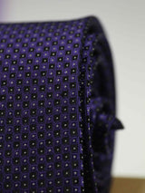 Purple Geometric Silk Necktie 