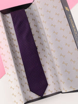 Purple Geometric Silk Necktie