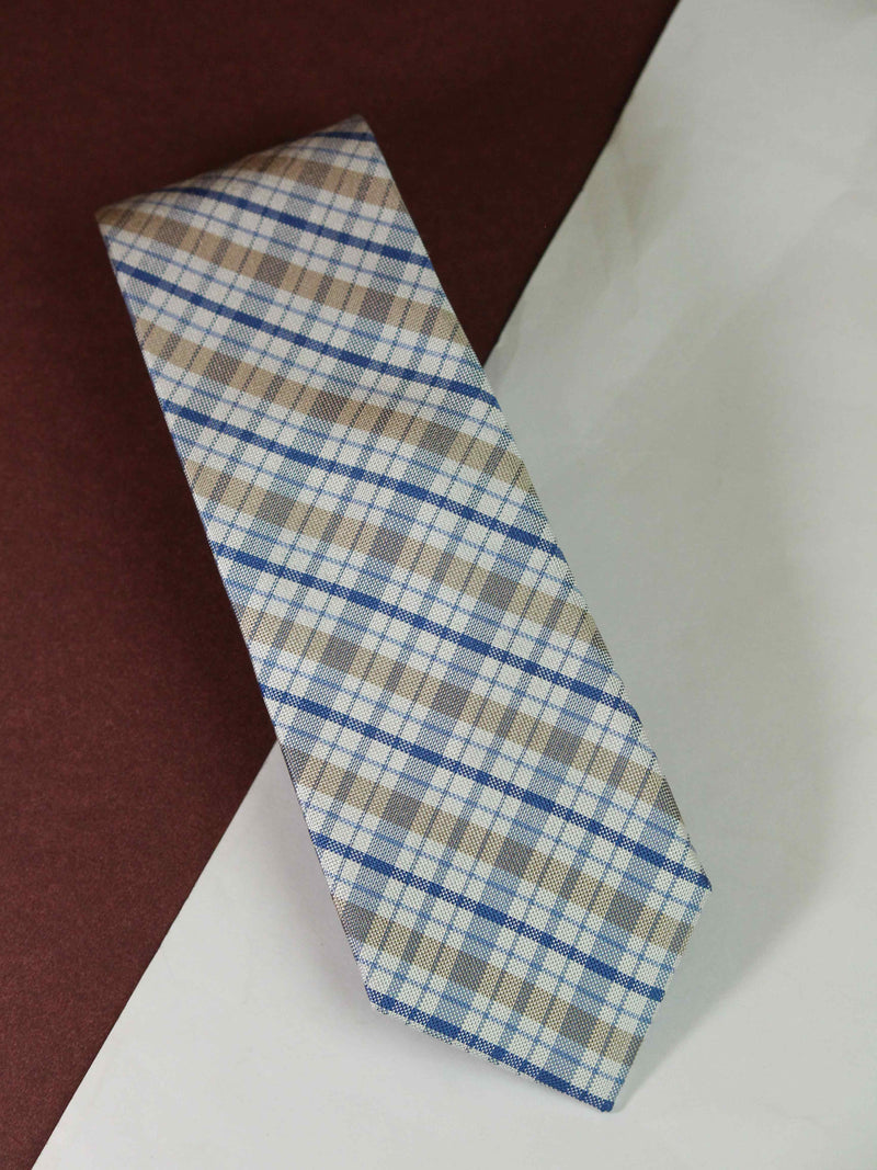 Multicolor Check Woven Silk Necktie