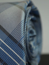 Blue Check Woven Silk Necktie