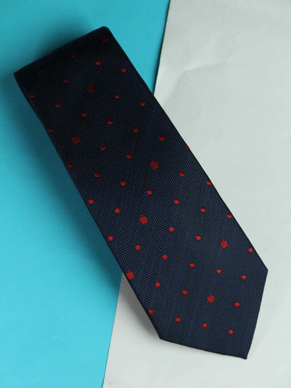 Blue Dot Woven Silk Necktie
