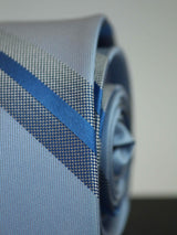 Blue Stripe Woven Silk Necktie