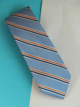 Blue Stripe Woven Silk Necktie