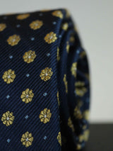 Blue Floral Woven Silk Necktie