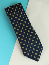 Blue Floral Woven Silk Necktie