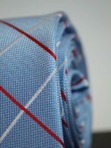 Blue Check Woven Silk Necktie