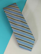 Blue Stripe Woven Silk Necktie