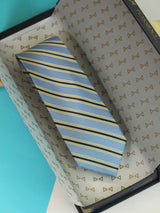 Blue Stripe Woven Silk Necktie