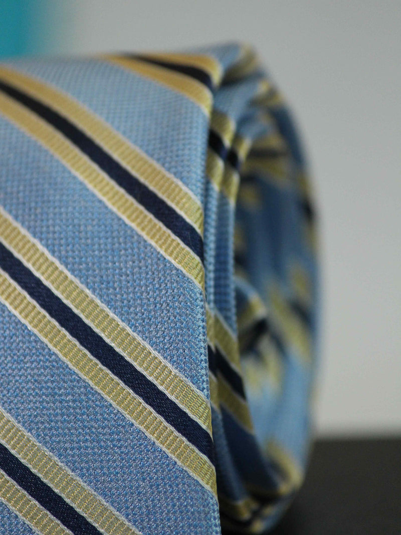 Blue Stripe Woven Silk Necktie