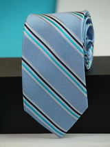 Blue Stripe Woven Silk Necktie