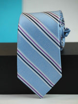 Blue Stripe Woven Silk Necktie