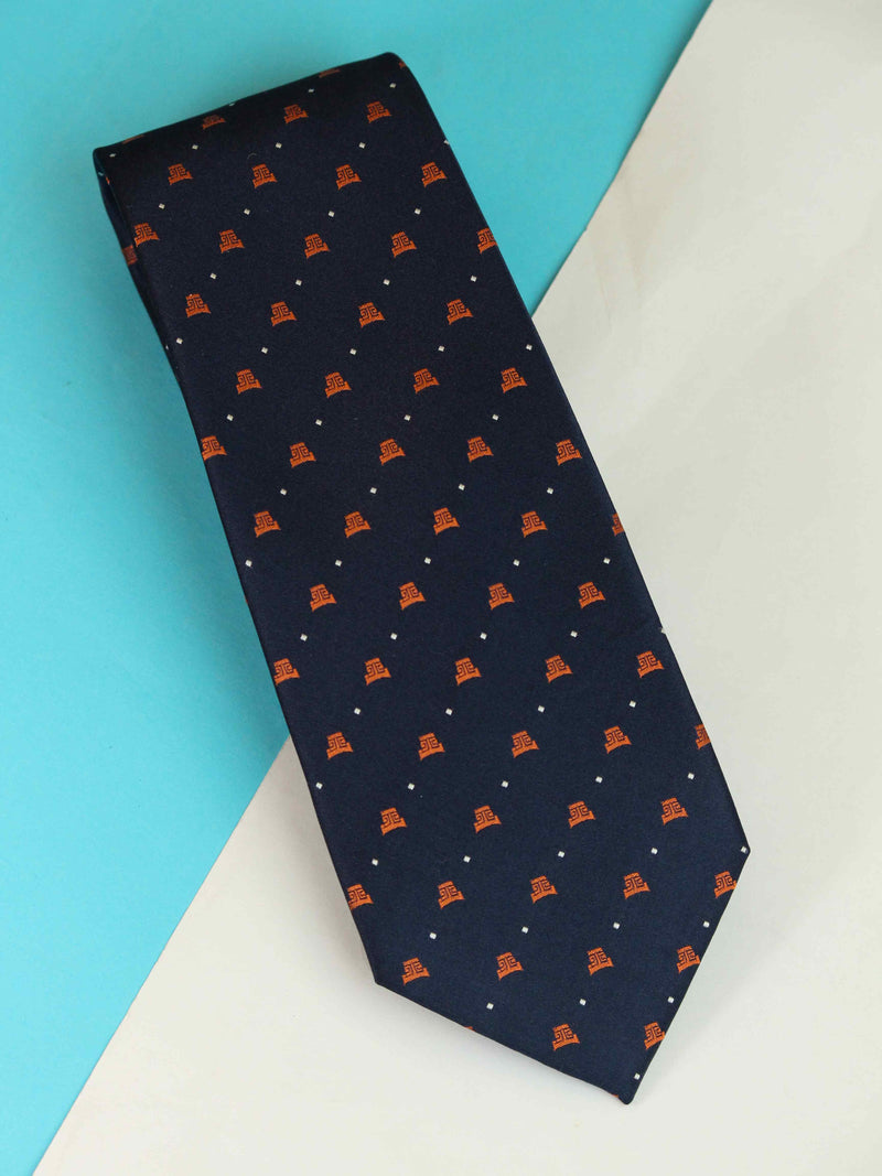 Blue Novelty Woven Silk Necktie