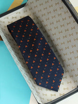 Blue Novelty Woven Silk Necktie