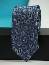Blue Paisley Woven Silk Necktie