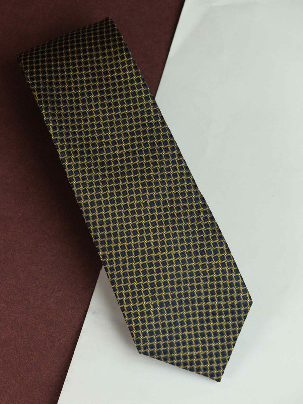 Multicolor Geometric Woven Silk Necktie