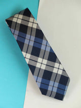 Blue Check Woven Silk Necktie