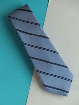 Blue Stripe Woven Silk Necktie