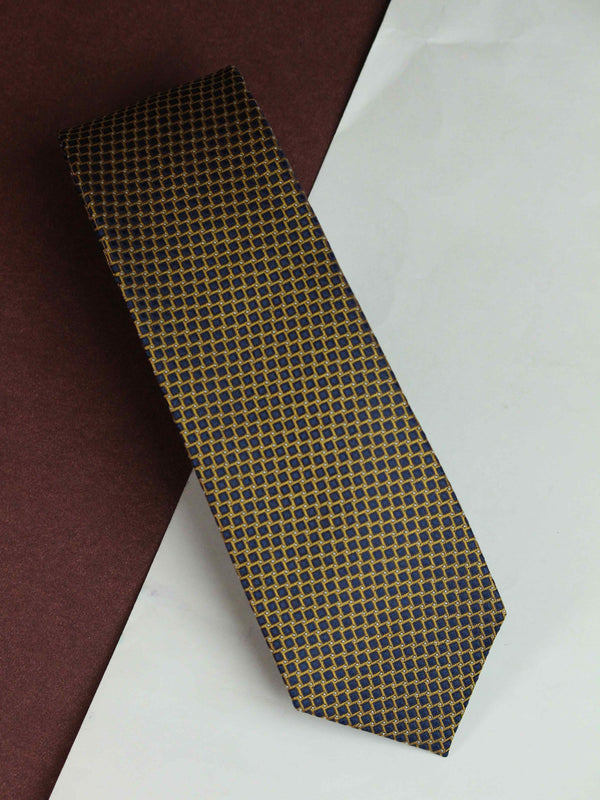 Multicolor Geometric Woven Silk Necktie