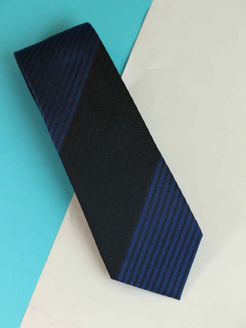 Blue Stripe Woven Silk Necktie