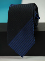 Blue Stripe Woven Silk Necktie