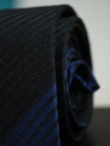 Blue Stripe Woven Silk Necktie