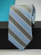 Blue Stripe Woven Silk Necktie