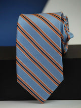 Blue Stripe Woven Silk Necktie