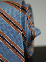 Blue Stripe Woven Silk Necktie
