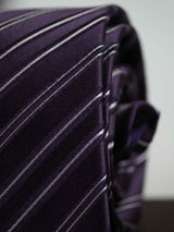 Purple Stripe Woven Silk Necktie