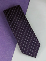 Purple Stripe Woven Silk Necktie