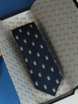Blue Planter Woven Silk Necktie
