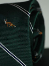 Green Stripe Woven Silk Necktie