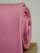 Pink Solid Woven Silk Necktie