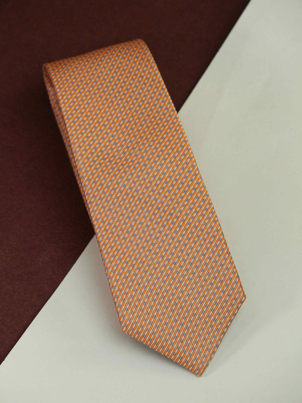 Orange Stripe Woven Silk Necktie