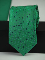 Green Floral Woven Silk Necktie