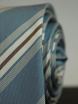 Blue Stripe Woven Silk Necktie