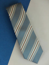 Blue Stripe Woven Silk Necktie