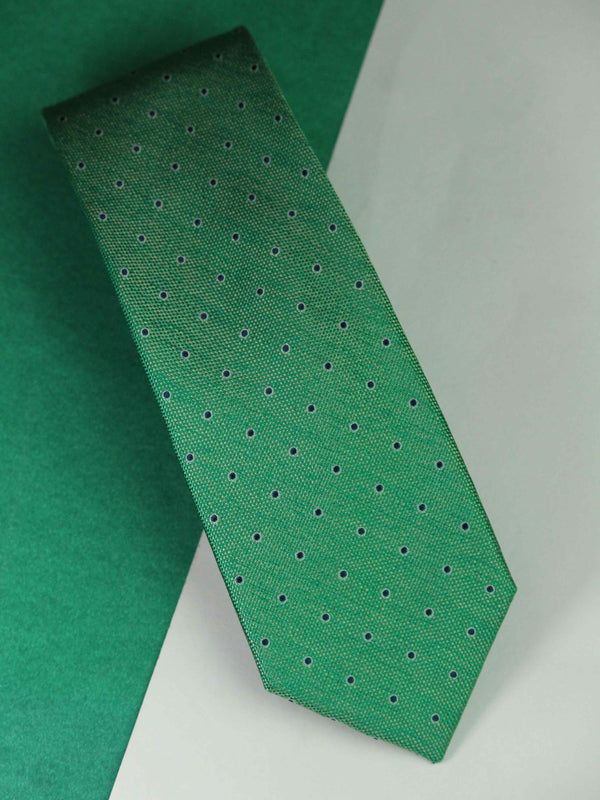 Green Polka Woven Silk Necktie