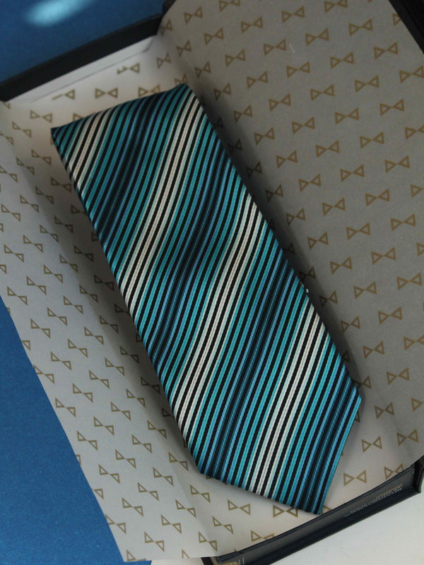 Multicolor Stripe Woven Silk Necktie