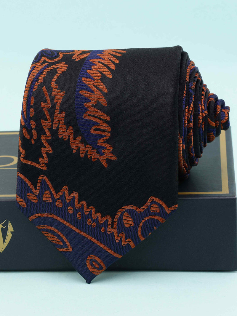 Multicolor Abstract Woven Silk Necktie