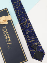 Blue Abstract Woven Silk Necktie