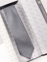 Grey Stripe Woven Silk Necktie