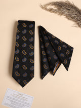 Black & Gold Paisley Performance Silk™ Necktie & Pocket Square Gift Set